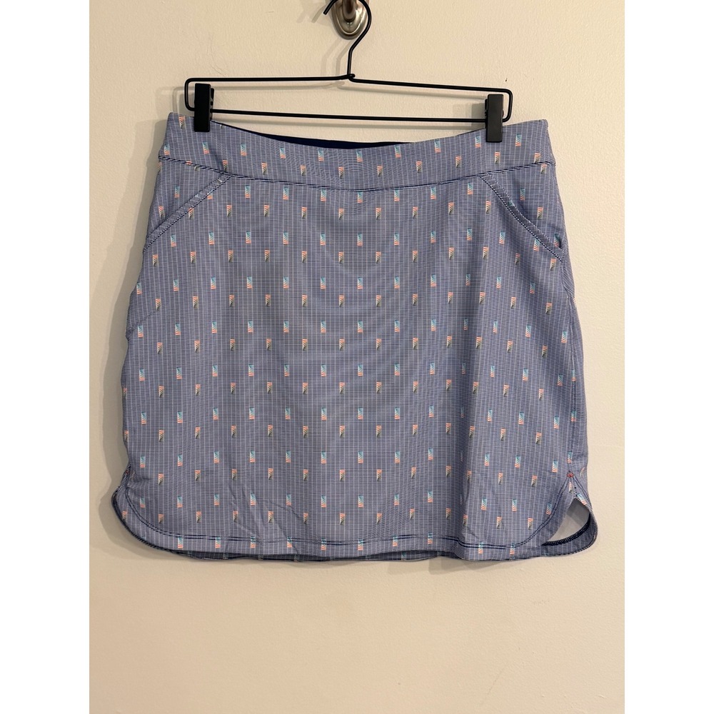 Peter Millar Crown Sport Alice Dominoes Golf Skort Skirt Blue NWT XL Performance - Picture 4 of 10